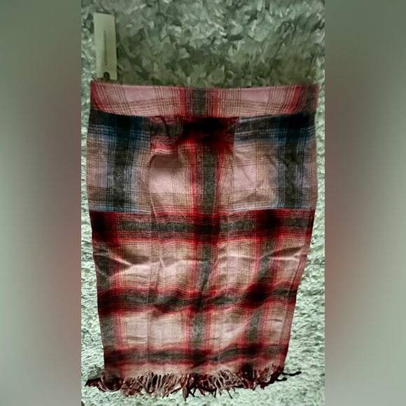 ‼️RARE‼️🎸MAEVE🎸🔥NWT🔥 Maeve Fringed Plaid Mini Skirt in Pink Combo✨Size 4✨ - Picture 11 of 11